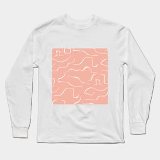 Light pink color wavey pattern Long Sleeve T-Shirt